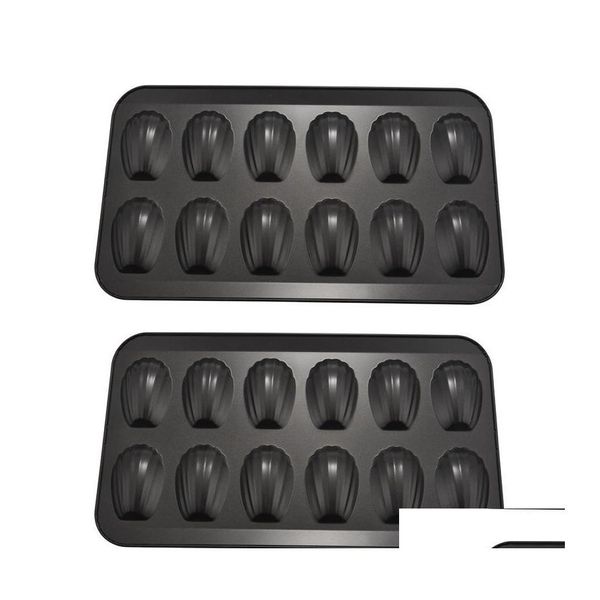 Ferramentas de pastelaria de cozimento 4 pacotes antiaderentes Madeleine Pot Mold 12 com bandeja de bolo de casca entrega de chocolate Drop Home Garden Kitchen Dining Dhkax