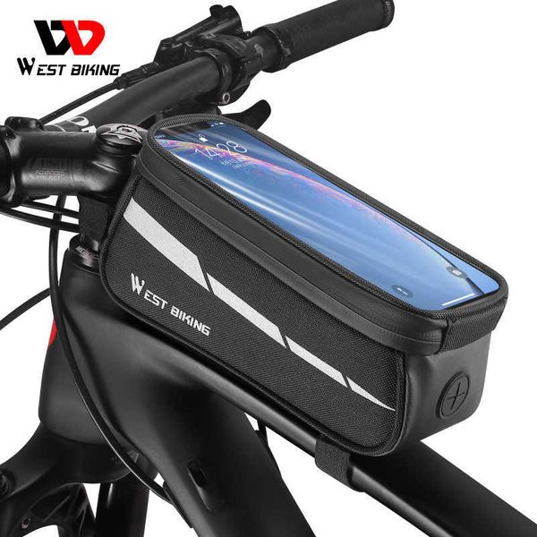 Borsa per borsa da bicicletta impermeabile per telaio anteriore per borse laterali Custodia per cellulare per accessori bici da ciclismo su strada MTB 0201