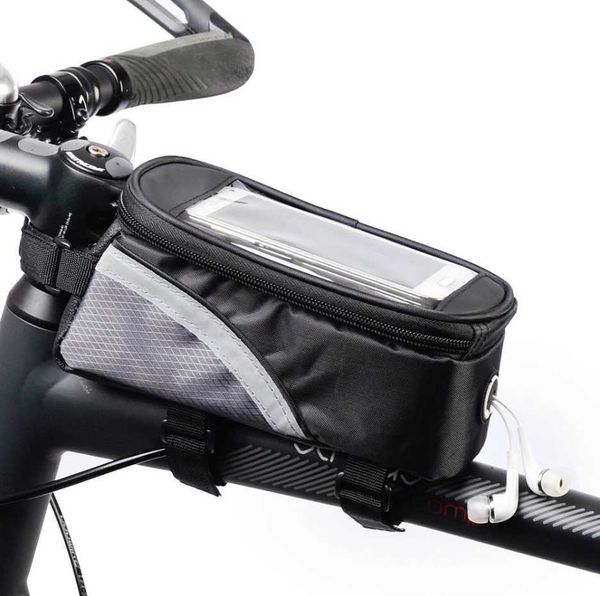 Packtaschen, wasserdichter Rahmen, vorne, Oberrohr, Radfahren, Touchscreen-Hülle für Handy, MTB, Mountainbike, Rennrad, Tasche 0201