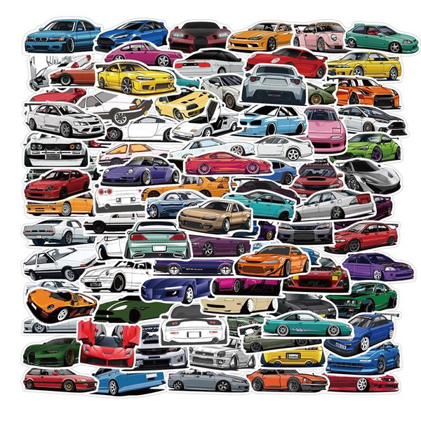 100 PCS JDM Sport Car Racing Adesivi graffiti Adesivi per bagagli fai da te Laptop Skateboard Adesivi per biciclette da moto AZ156AZ157