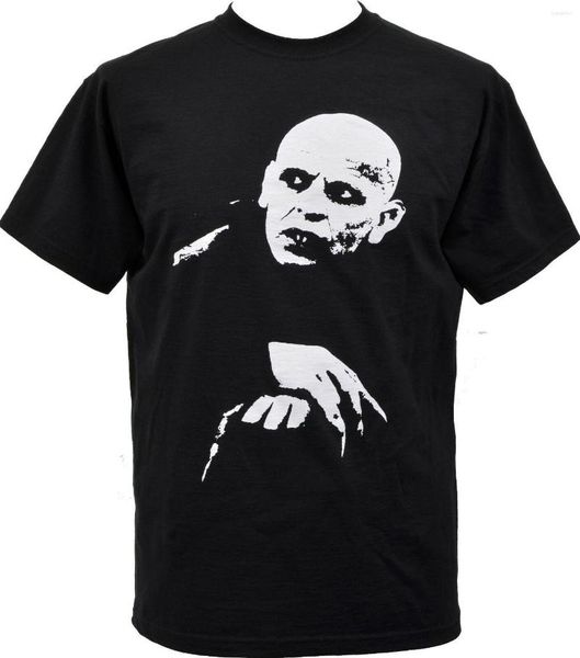 Erkek Tişörtleri Erkek Siyah Tişört Nosferatu Vampire Klasik Hammer Korku Kült Goth Punk S-5XL Baskı