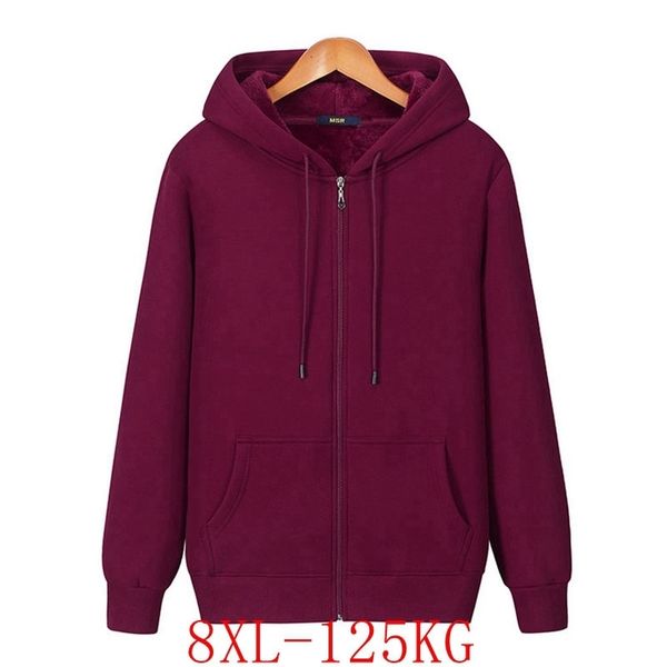 Kadın Ceketleri Büyük Boy Hoodie 4xl8xl Bust 140cm Kadın fermuarlı cep artı kadife gevşek kapüşonlu sweatshirt 230131