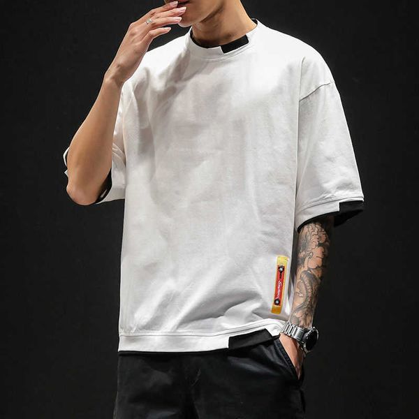 T-shirt da uomo T-shirt manica corta estiva da uomo T-shirt casual stile giapponese Hip Hop Streetwear Coreano uomo allentato Tees Tops Y2302