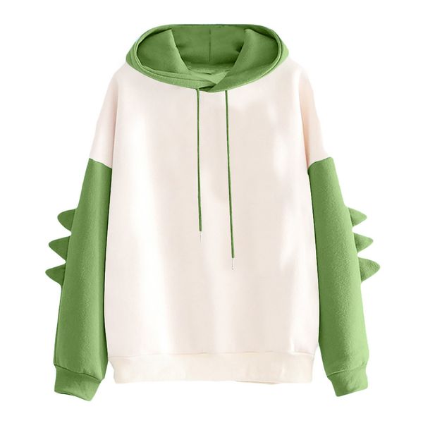 Kadın Ceketleri Dinozor Hoodie Kadınlar Büyük Boyutlu Karikatür Moda Sweatshirt Sıradan Baskı Bloğu Kış Kış Dino Tops 230131