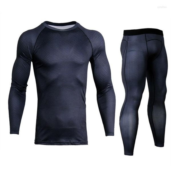 Erkek Tişörtleri 2 PCS Vücut geliştirme setleri (gömlek tozlukları) sıkıştırma tişört giyinme fitness giyim eşofmanları döküntü koruyucusu birçok renk
