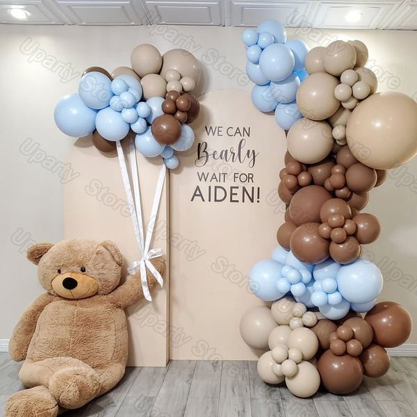 Другое мероприятие поставлено 1 Set Sand White Khaki Blue Balloons Arch Retro Dark Brown Pastel Buter Buter Borndation Garland Decor Decor 230131