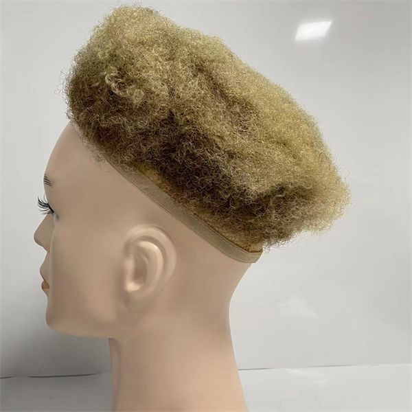 Замена волос в бразильской девственнице T6/613# 4 мм Afro 8x10 Австралия Toupee Lace с блоками PU для белых мужчин