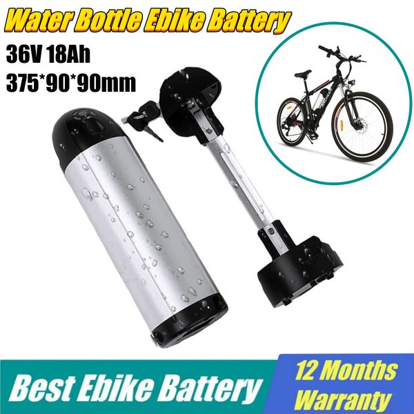 36 V 18 Ah Lithium-Ionen-E-Bike-Akku 36 V 8 Ah 10 Ah 12 Ah 15 Ah Wasserflasche Elektrofahrrad Lifefo4 Akku Bicyble Scooter mit Ladegerät