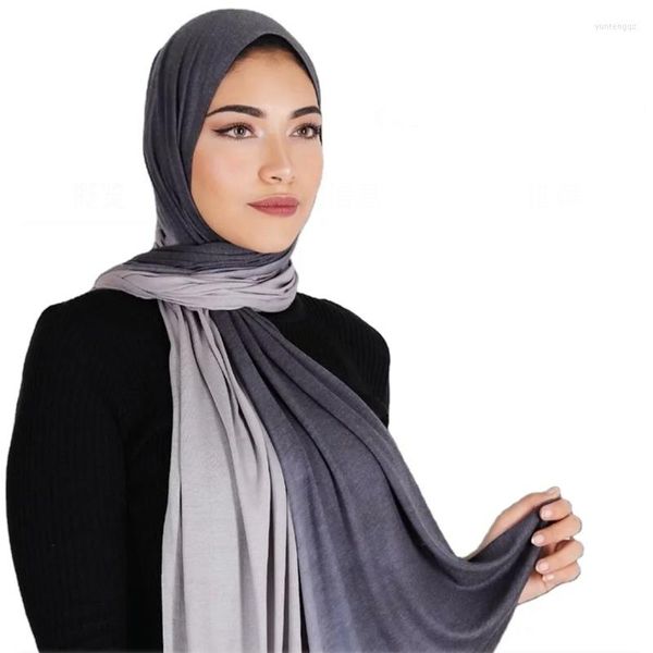 Schals Verkauf Ombre Baumwolltrikot Schal Gradient SHABL Frauen Muslim Hijab Islamic Turban Wraps 10pcs/Los