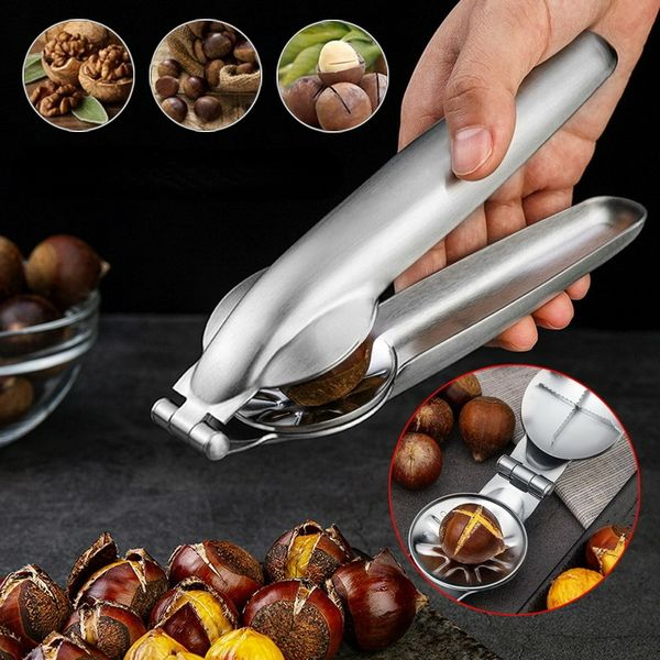 Outras ferramentas de cozinha gadgets criativos aço inoxidável 2in1 corte rápido clipe de castanha de nozes de quebra de nozes lata 230201