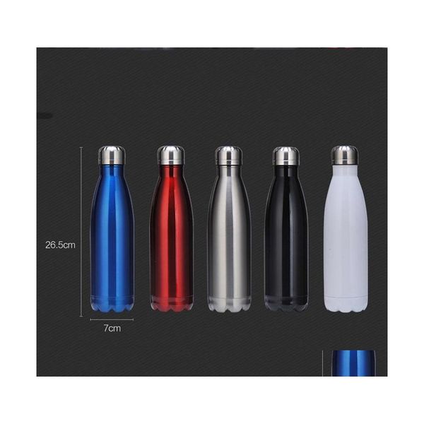 Wasserflaschen Doppelwandige 500 ml Edelstahl Cola-Flasche Cola-förmige Vakuum-Insated Outdoor-Reise Dh1075 Drop Lieferung H Dhvek