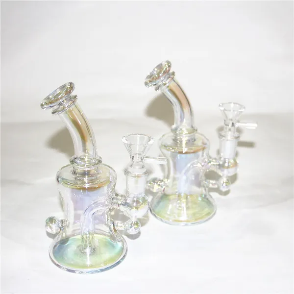 Narghilè Bong in vetro Pipe Heady Mini bong Dab Rigs Piccolo Bubbler Beaker riciclare strumenti dabber in silicone per piattaforme petrolifere