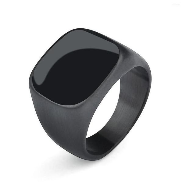 Anelli a grappolo Personalità Elegante anello smerigliato Smooth Mens Black Rock Punk Cool Fashion Signet per gli uomini Gioielli per feste all'ingrosso Drop D Dhfxg