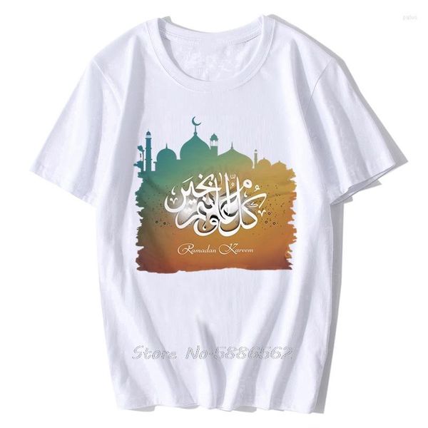 T-shirt da uomo Camicia Ramadan musulmana islamica Uomo Estate Casual Manica corta Fresco Moschea Crescent Simbolo Tshirt Homme