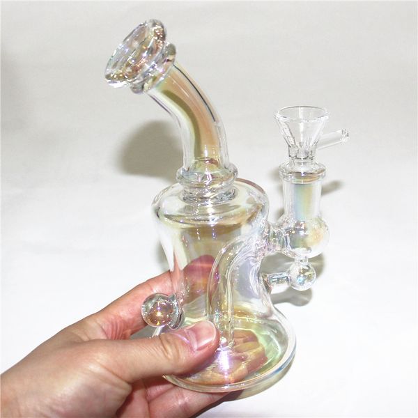 Hookahs Glass Bong Dab Oil Rigs Bubbler mini tubos de água de vidro com peças de tigela de slides de 14 mm pregos de quartzo de apanhador de cinzas