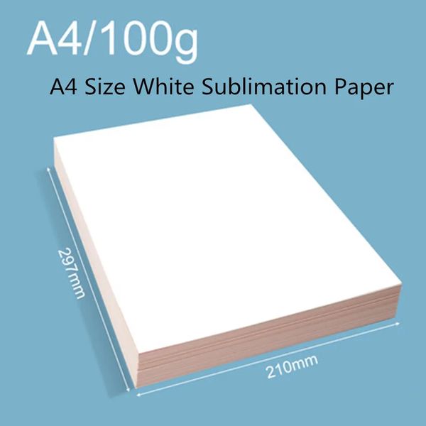 Сублимационная бумага 100 Гсм теплопередача 100 листов быстро сушилка A4 Бумага работает с сублимационными чернилами и e wergrass струйными принтерами для футболок