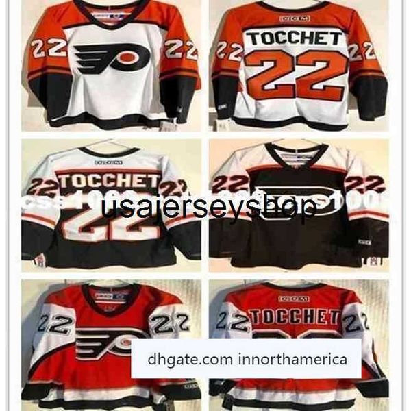 Hockey Jersey Custom Rick Tocchet #22 Ccm Classic Orange Herren personalisierte Nähte s