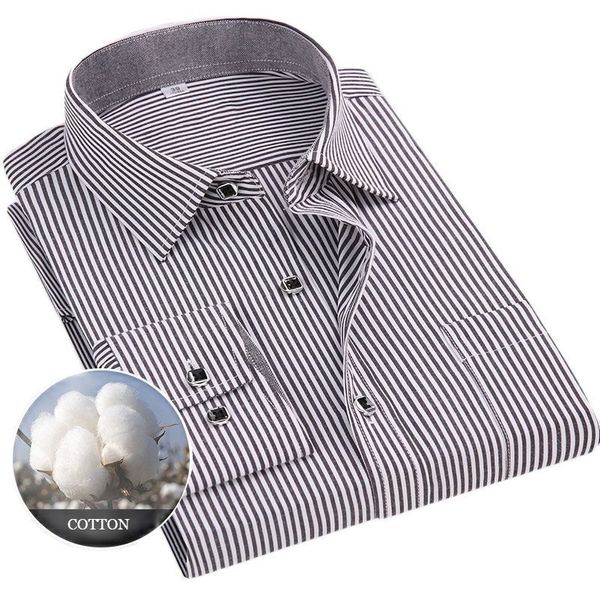 Camicie eleganti da uomo Camicie in cotone di marca per uomo Camicia a maniche lunghe a righe Camicia maschile Business Casual Rosso Grigio Blu Arancione Vestibilità regolare 230201