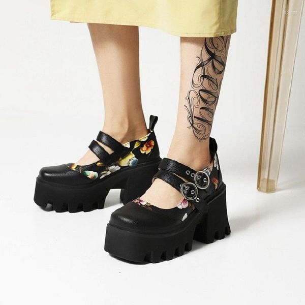 Sapatos de vestido ippeum lolita mulheres estilo japonês Mary Jane Vintage Girls High Heel Platform College Student