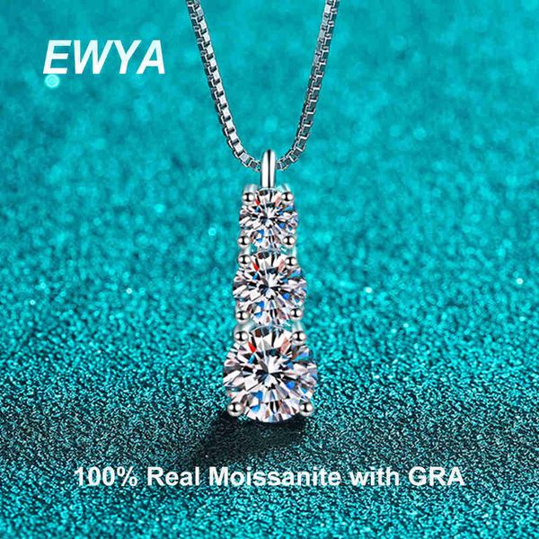 Подвесные ожерелья ewya модный 925 стерлинговый серебряный серебряный серебро Реал 1,8 -е кульцевой ожерелье для женского юбилея бриллиантовые ожерелья для ювелирных украшений G230202