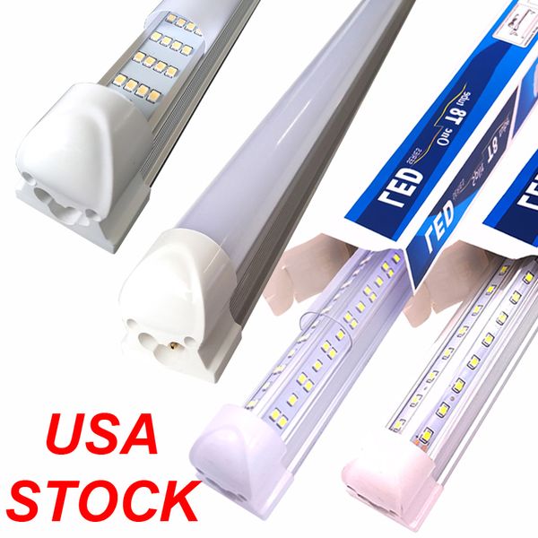 LED Shop Light 8FT 72W 6000K Daylight White V Shape T8 8 Foot LED Tube Light Fixture Plafoniere utility collegabili per banco da lavoro 25 pezzi oemled