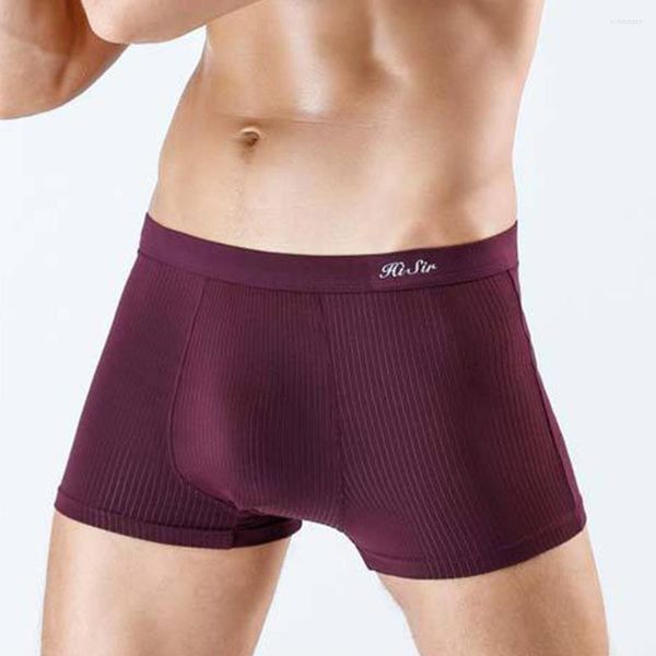 Mutande Pantaloncini boxer elasticizzati da uomo Slip intimo sexy U Convex Enhance Mutandine per pene traspirante Push UP Fianchi Trunks
