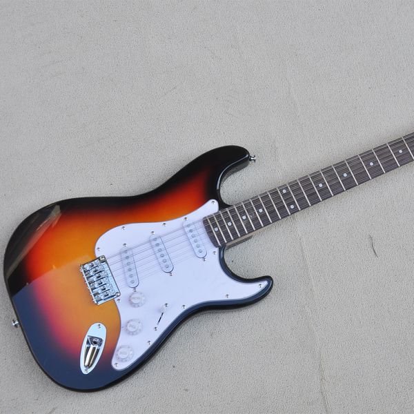 Chitarra elettrica Sunburst a 12 corde con tastiera in palissandro Pickup SSS Battipenna bianco personalizzabile