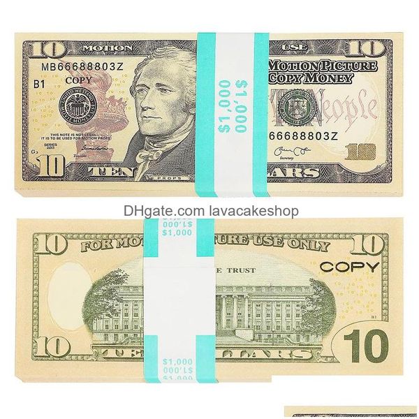 Outros suprimentos de festa festiva Filme Prop Banknote Games 10 Dólares Brinquedo Moeda Dinheiro Falso Presente para Crianças 1 20 50 Euro Dollar Ticket Dhl9FVEM29QCM