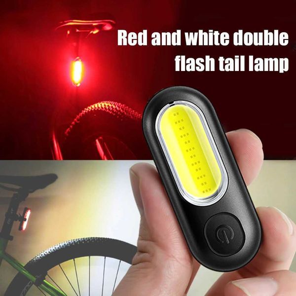 s 5 modalità Coda COB LED Bicicletta USB Ricaricabile MTB Lampada posteriore Fanale posteriore bici Ciclismo Casco di sicurezza Spia 0202