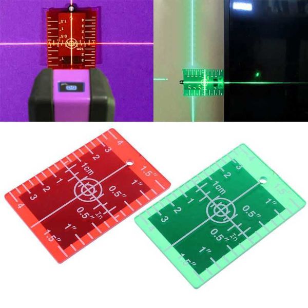 1pcs 6x9cm polegada/cm Placa de cart￣o de destino a laser para n￭vel verde/vermelho adequado para a linha S rotativa s/para cruz