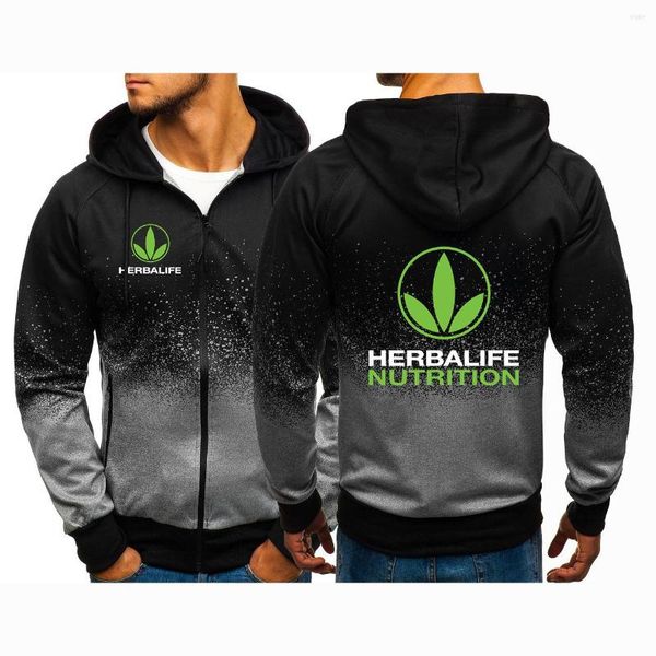 Jaquetas Masculinas 2023 Masculinas HERBALIFE NUTRITION Estampa Personalizada Confortável Casual Harajuku Moletom Cor Gradiente Jaqueta com Decalque