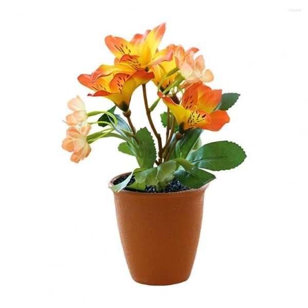 Fiori decorativi Simulazione attraente Pianta in vaso Grandi petali Aspetto realistico Nessun odore Piccolo per la casa