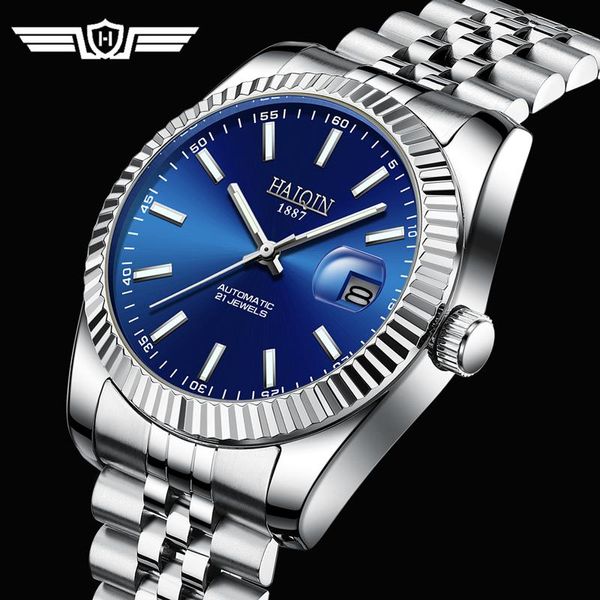 Нарученные часы Haiqin Men Watches 2023 Автоматические мужские топ -часы водонепроницаемые механические наручные часы мужские Reloj Hombres