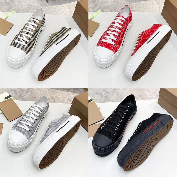 2023 Luxus Designer Schuhe Low Top Vintage Plaid Canvas Sneakers Beere Streifen Mann Frau Outdoor Plattform Freizeitschuh Paare Trainer Größe 35-45