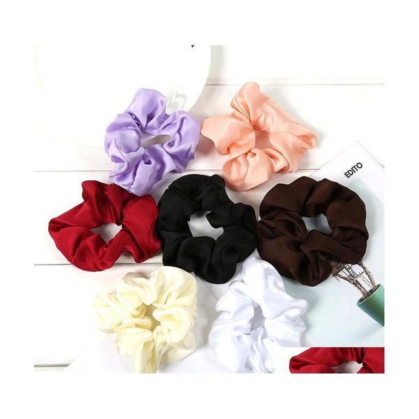 Haargummibänder Version von Creative Fabric Womens Hoop Solid Color Dickdarm Kreis Zubehör Kleine Geschenke Hersteller 22 Dhcxr