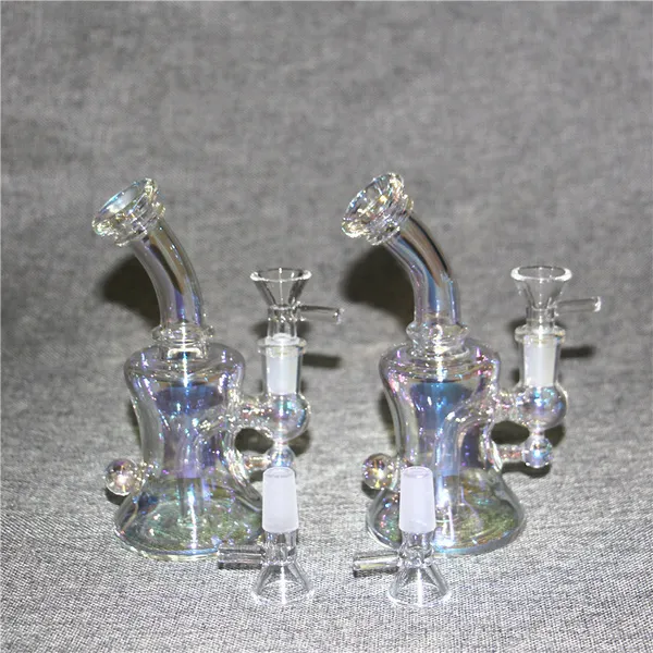 Einzigartige bunte berauschende Glasbongs mit Mundstück, Mini-Wasserpfeifen, Duschkopf, Perc-Perkolatoren, Pyramiden-Design, Öl-Dab-Rigs mit 14-mm-Kopf