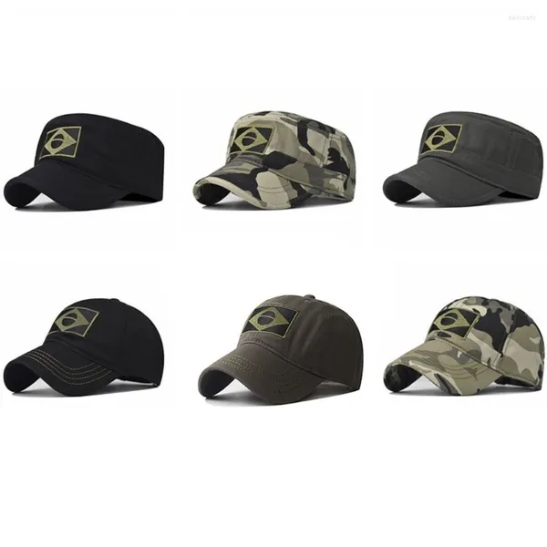 Top Caps Erkekler Camo Brezilya Nakış Beyzbol Askeri Snapback Ordusu Yeşil Kap erkek Açık Hava Av Avcılık Baba Şapkası