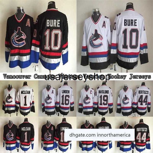 Eishockeytrikot CCM Vintage-Trikots 10 BURE 1 MCLEAN 16 LINDEN 19 NASLUND 44 BERTUZZI