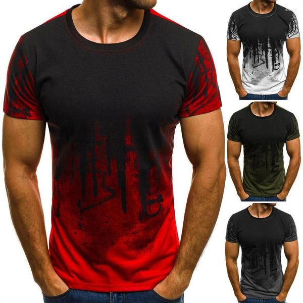 T-shirts pour hommes HomeNest Fashion T-shirt décontracté pour hommes Slim Fit à capuche à manches courtes Muscle Tops T-Shirts 3D Print O-Neck Summer