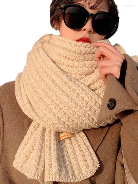 Lenços yrretty estilo coreano lenço de malha de inverno para mulheres de lã grossa de lã pescoço lady shawl colar de pescoço de homens feitos à mão feita