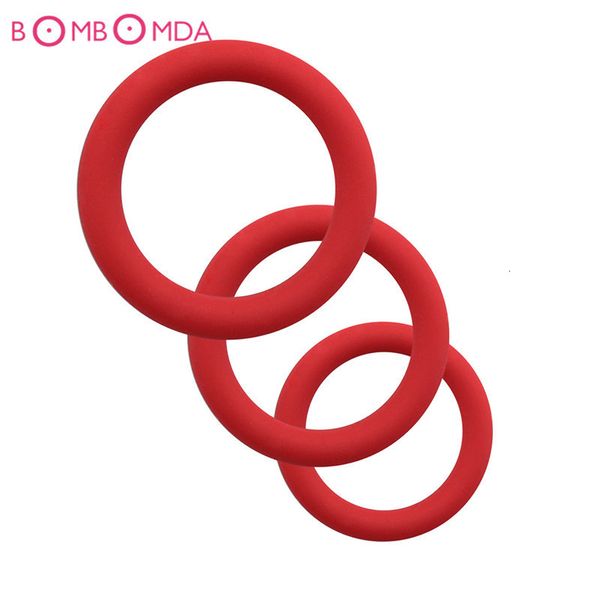 Cockrings 3pcsset silicone pênis durável anel adulto homem ejaculação atraso anel de pau ring duração mais firme ereção mais longa cockring machos brinquedos sexuais 230202