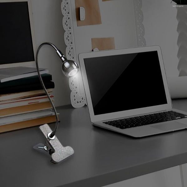 Lâmpadas de mesa DC 3-5V CARREELO ELENTO AJUSTÁVEL Desk USB Clip LED Clip-on Light Lights Luzes de rotação flexível Lâmpada