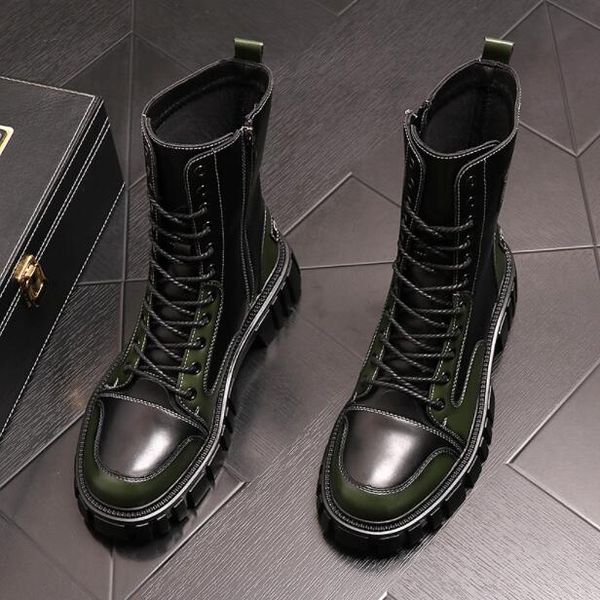 Homens brit￢nicos estilo martin botas modernas punk motocicleta work safety boot boot party masculino mocassins sapato slow shoe shoe moda sapatos online