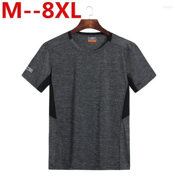 Camisetas masculinas 10xl 8xl 6xl Marca de moda de verão Tsshirt Men Color Solid Loose Fit Sleeve Camiseta O-gola Camisetas casuais