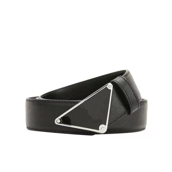 belt111 Cintura di design maschile Triangolo con fibbia in metallo Pelle Larghezza 3,6 cm Moda casual