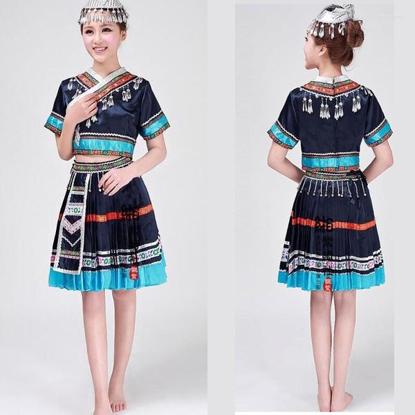 Bühnenkleidung Hmong Chinesische Kleidung Design Frauen Volkstanz Klassisches individuelles Kleid FF1998