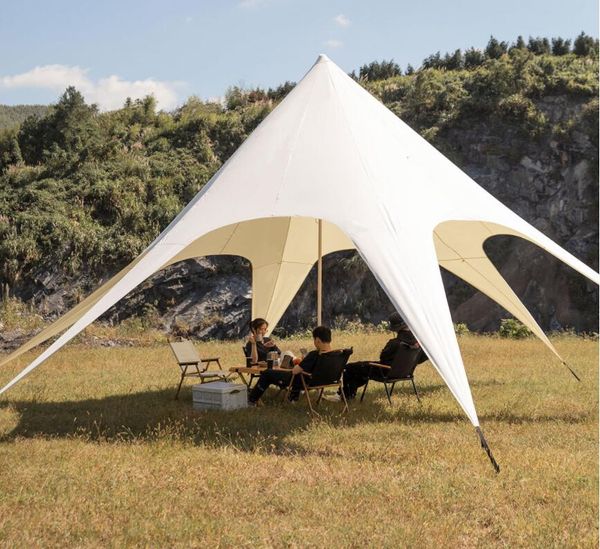 Capa de toldo de dossel grande capa de pátio portátil abrigos de praia ao ar livre camping telhado para caminhada viajando tom de sol