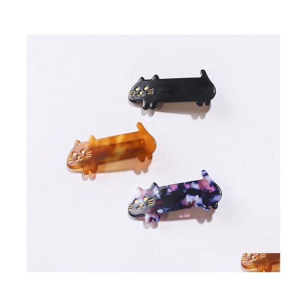 Fermagli per capelli Barrettes 8 colori Pin Artiglio Carino e stupido Hairgrip Gambe corte Piccolo gatto Duckbill Hairclip Bella studentessa Morbida sorella Dhbq1