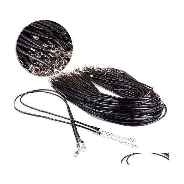 Colares de pingentes cadeias charcons choplers torcidos corda preta corda de couro preto corda de colar para mulheres entrega j￳ias pendan dhhpj