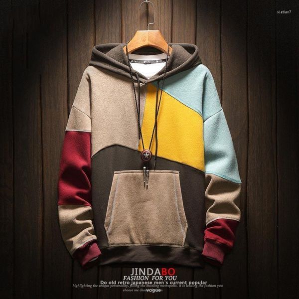 Erkek Hoodies Hoodie Sonbahar ve Kış Giysileri Karışık Renk Tide Marka Ceket Gevşek artı Kadife Kalın Yakışıklı Büyük Boy